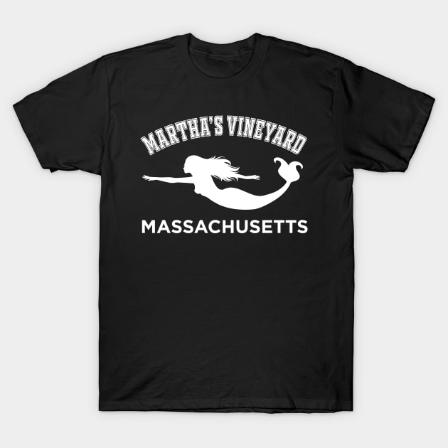 Martha's Vineyard  Massachusetts Mermaid Silhouette Vintage T-Shirt by Kdeal12